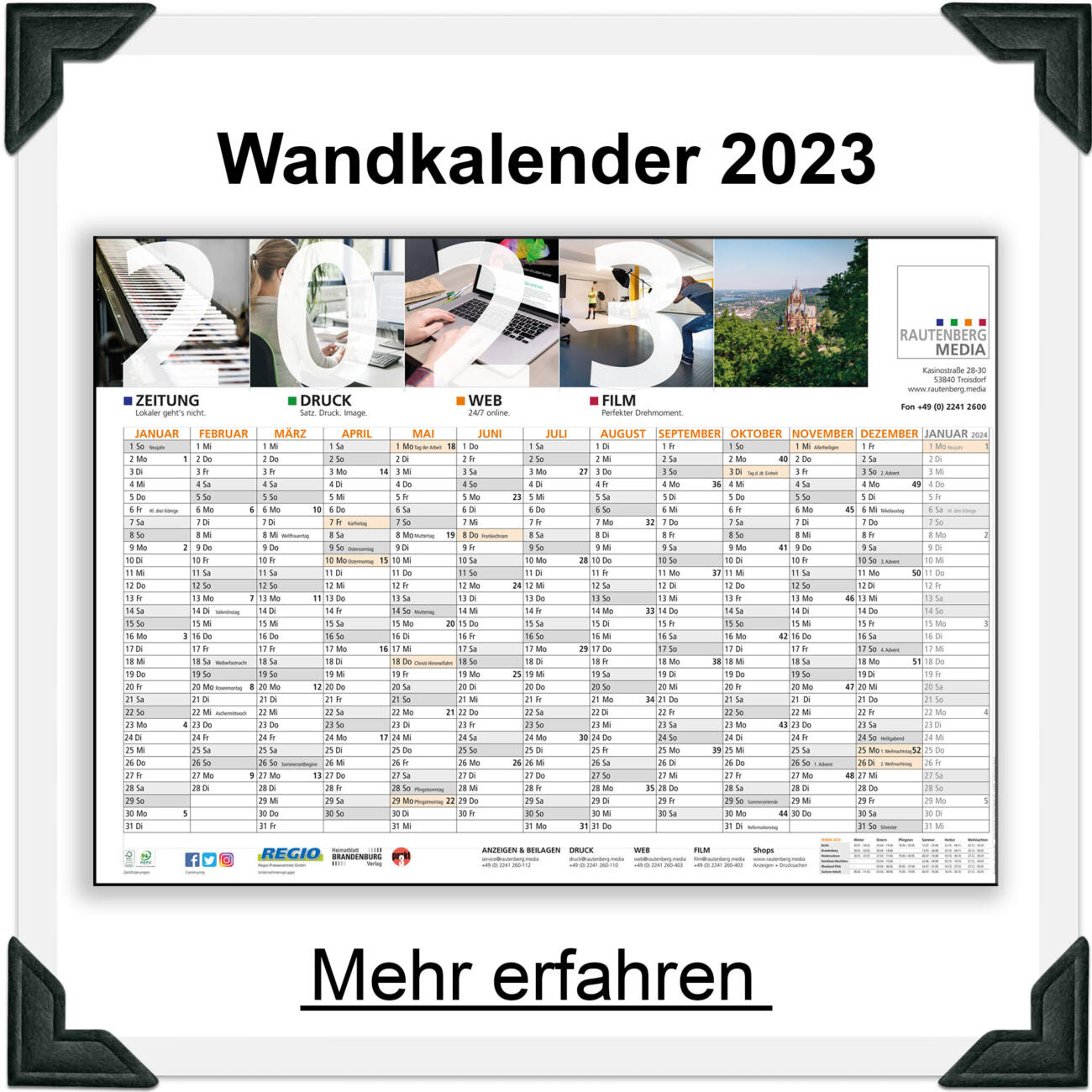 Rautenberg Media Wandkalender 2022