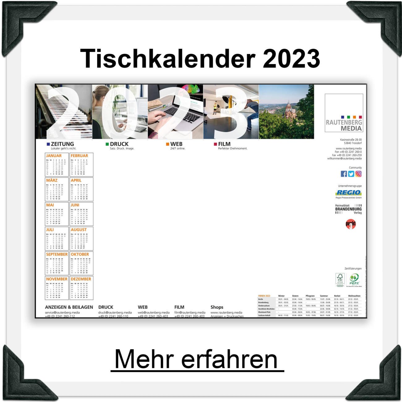 Rautenberg Media Schreibtischunterlage 2022
